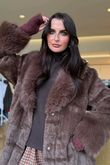 Verbier Premium Faux Fur Coat Chocolate